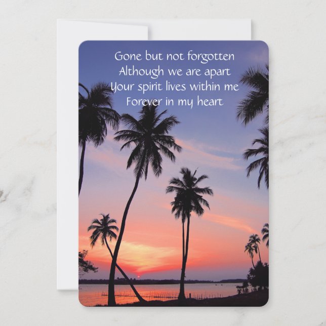 Invitation Memorial Poket Keepsaké Tropical Beach Paradise (Devant)