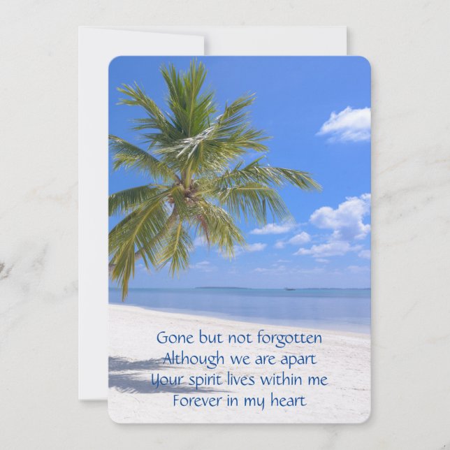 Invitation Memorial Poket Keepsaké Tropical Beach Paradise (Devant)