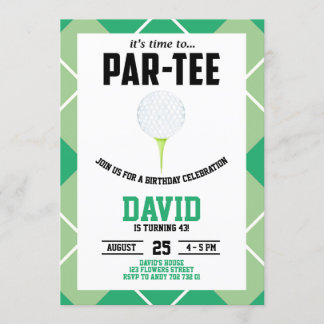 Invitation Men Golf Par-tee Anniversaire