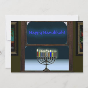 Invitation Menorah Dans La Fenêtre