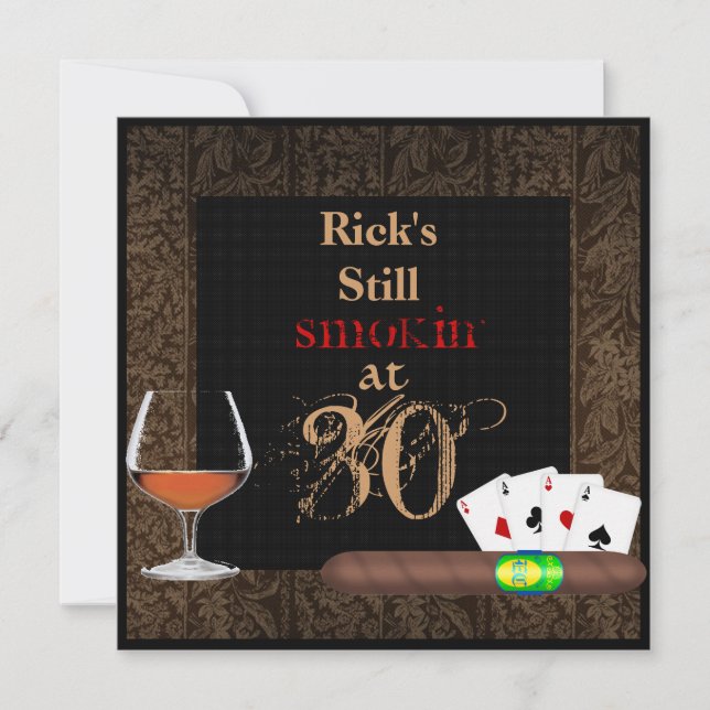 Invitation MENS 30e anniversaire Cigars,INVITATIONS DE LA BRA (Devant)