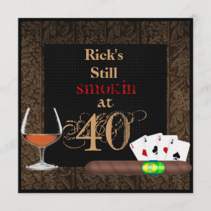 Invitation MENS 40e anniversaire Cigars,INVITATIONS DE LA BRA