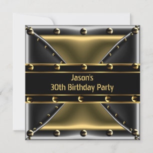 Invitation Mens de bronze d'or Abstrait 30e anniversaire Part