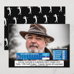 Invitation Mens Funny 🏌️ ♂ Golf News 40e 50e 60e anniversair