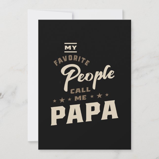 Invitation Mens Mes Favoris Appelez-Moi Papa Cadeau (Devant)