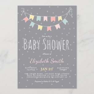 Invitation Menthe grise de rose d'invitation de baby shower