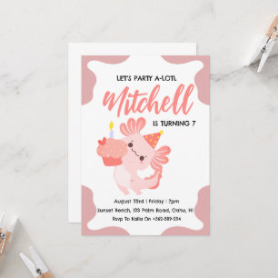 Invitation Mentions d'anniversaire axolotl d'anniversaire mig