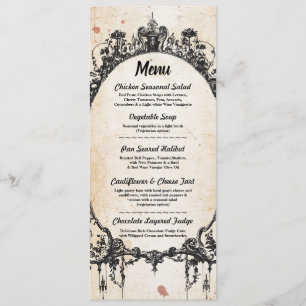 Invitation Menu Accueil Mariage Cadre gothique Halloween