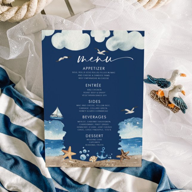 Invitation Menu Baby shower Nautica Marine (Créateur téléchargé)