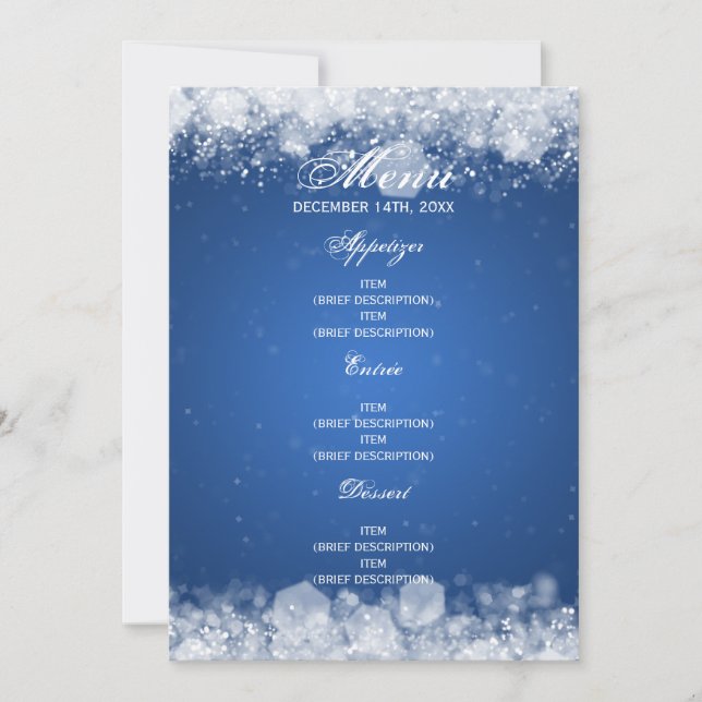 Invitation Menu Baby shower Nuit Parklebleu (Devant)