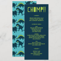 Menu d'anniversaire Dinosaur moderne