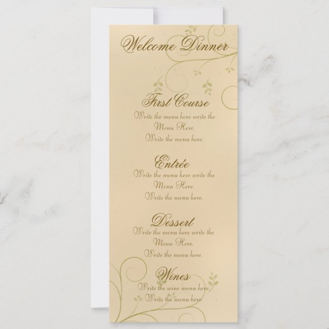 Invitation Menu de fête| Elégant jeu d'écrus foncé (Devant)