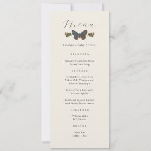 Invitation Menu de la Baby Shower Botanique en Forêt, pour Bé