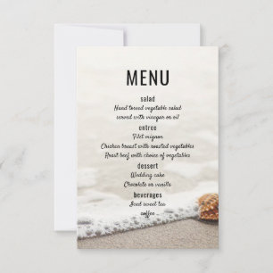 Invitation Menu de mariage Beach Waves