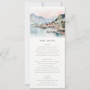 Invitation Menu de mariage paysage aquarelle Kauai Hawaï