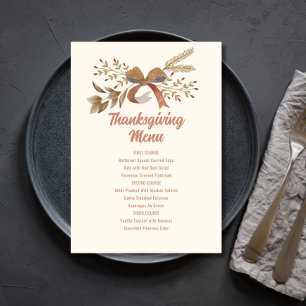 Invitation Menu de Thanksgiving imprimable