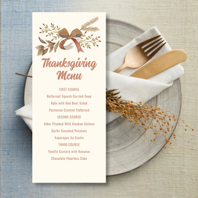 Invitation Menu de Thanksgiving imprimable (Créateur téléchargé)