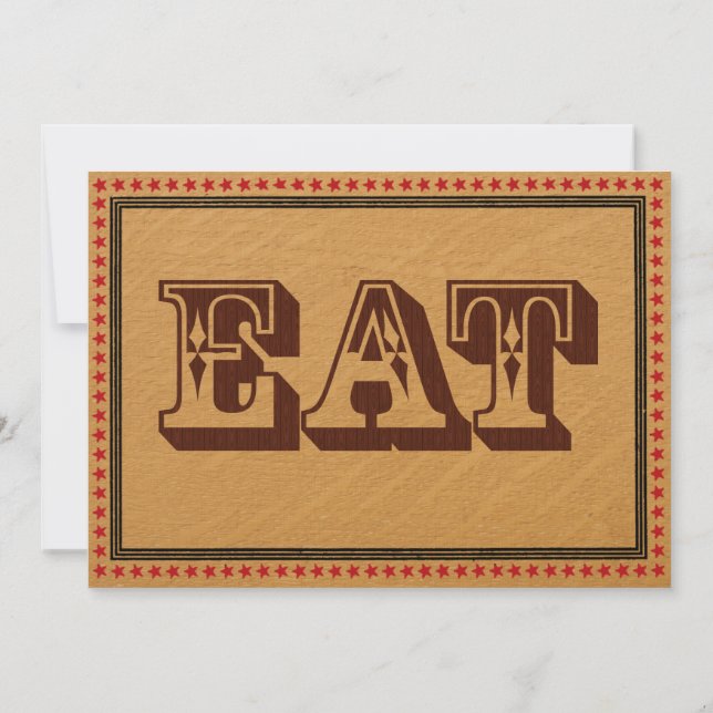 Invitation Menu du dîner de réception de style occidental (Dos)