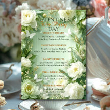 Menu du thé de Galentine du jardin papillon de sty
