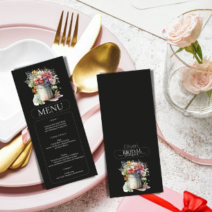 Invitation Menu Fête des mariées Vase Fleurs de Printemps Rom