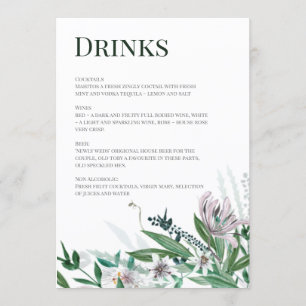 Invitation Menu Jardin des Poètes, Bouquet Sauvage