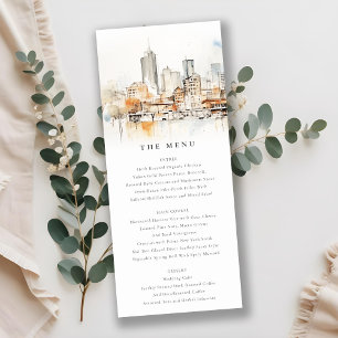 Invitation Menu Mariage Atlanta Georgia Watercolor Paysage