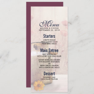 Invitation Menu Mariage campagnard Rustique Lait Can