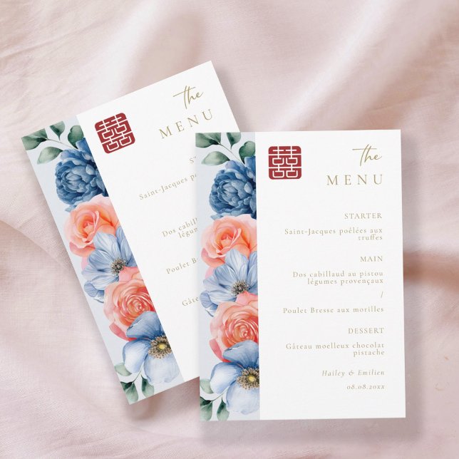 Invitation Menu Mariage chinois moderne et élégant (Créateur téléchargé)
