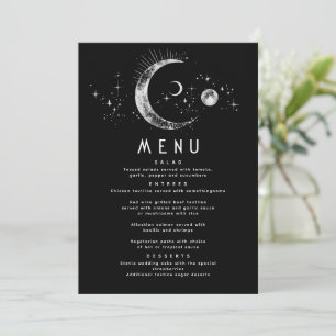 Invitation Menu Mariage de la Lune de nuit étoilée céleste