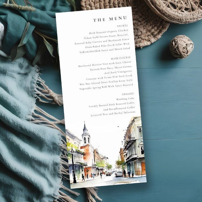 Invitation Menu Mariage de la Nouvelle-Orléans Louisiane (Créateur téléchargé)