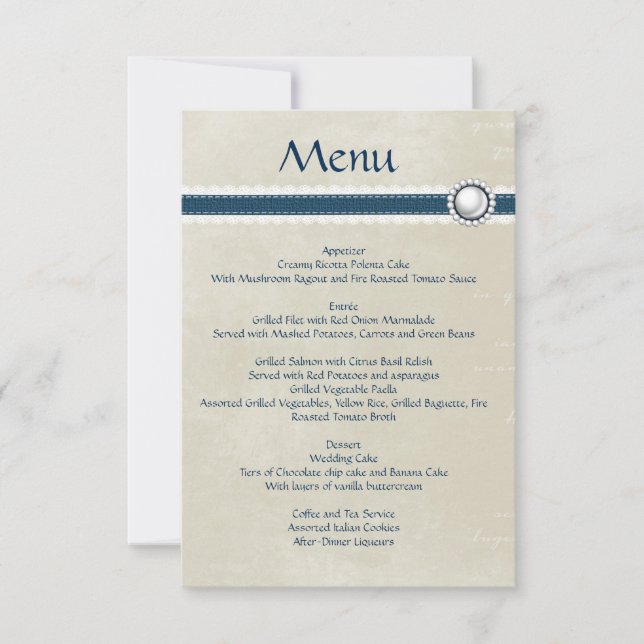 Invitation Menu mariage Denim (Devant)