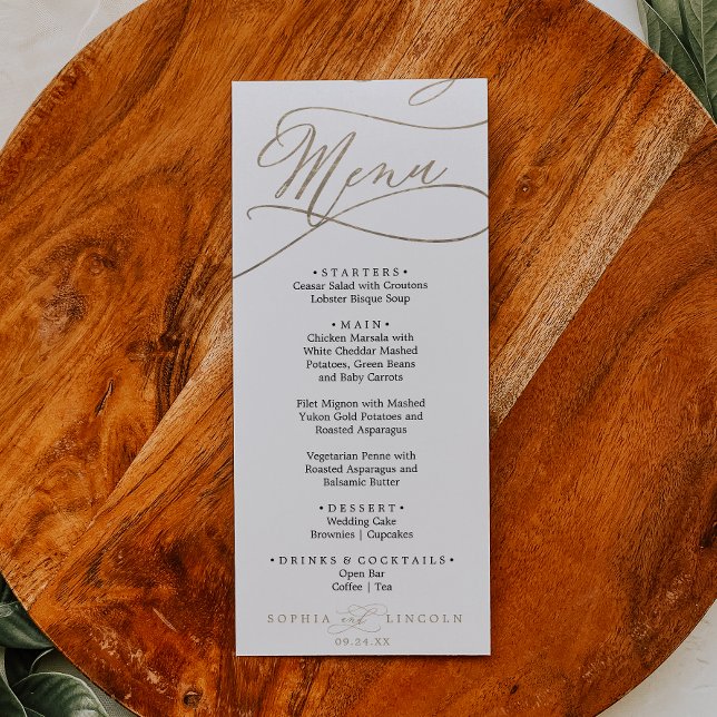Invitation Menu Mariage des noms romantiques Gold et Black St (Créateur téléchargé)