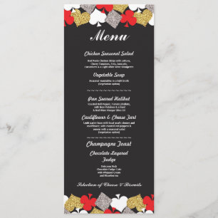 Invitation Menu Mariage Réception Las Vegas Casino Card