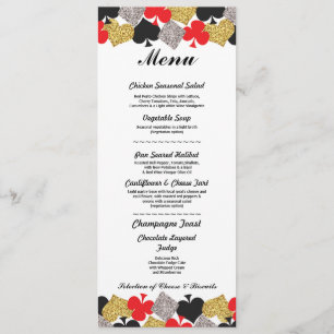 Invitation Menu Mariage Réception Las Vegas Casino Card