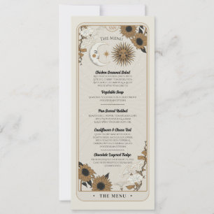 Invitation Menu Mariage Tarot Sun Moon Réception