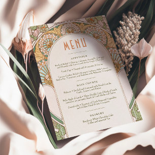 Invitation Menu Mariage Vintage Art Nouveau par Mucha Invitat