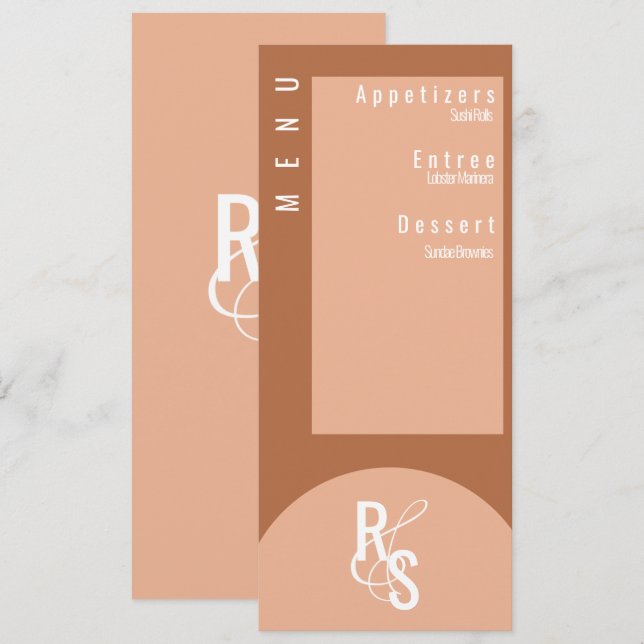 Invitation Menu Planner Dark Terracotta Mariage (Devant / Derrière)