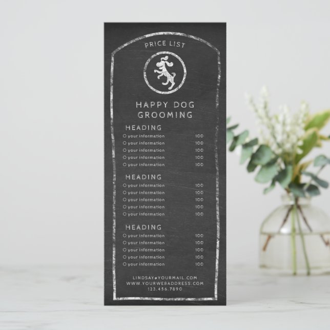 Invitation Menu rustique ou liste de prix Chalkboard Dancing  (Debout devant)