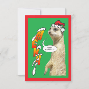 Invitation Menu Vert Meerkat de Noël