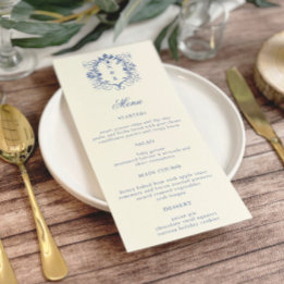 Invitation Menu Vintage Floral Mariage