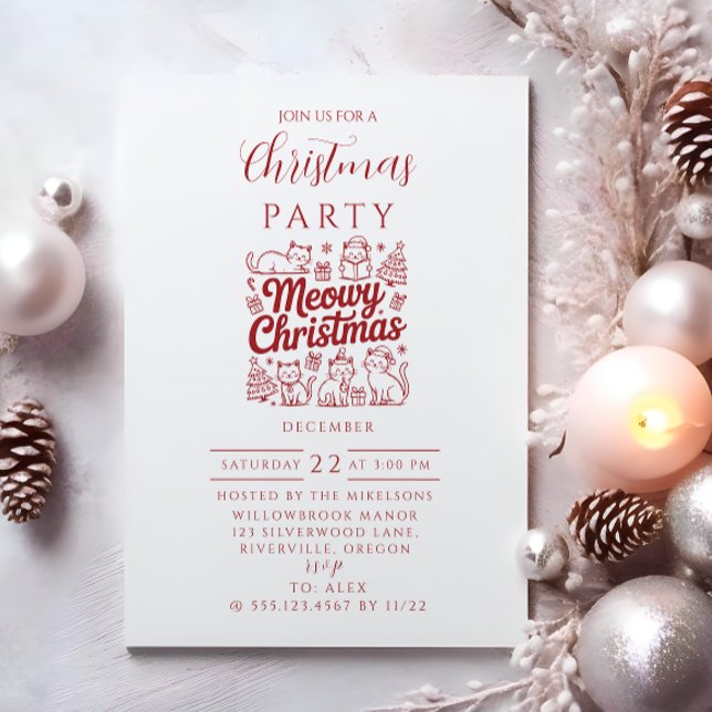 Invitation Meowy Christmas Party (Créateur téléchargé)