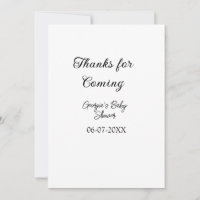 Merci à venir baby shower moderne simple typogr