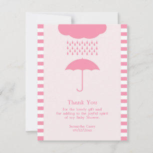 Invitation Merci Baby Girl Douche Plat Card