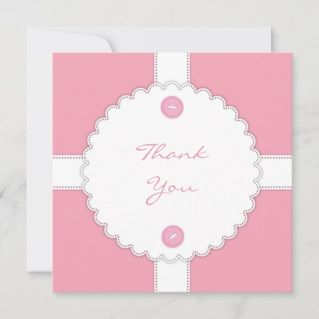 Invitation Merci Baby shower Dantel (Devant)