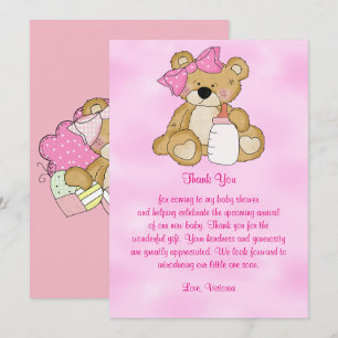 Invitation Merci Baby shower Teddy Bear