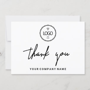 Invitation Merci Business Insérer Logo Minimalisme Blanc