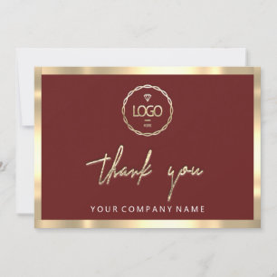 Invitation Merci Business Insertion Logo Gold Frame Brown