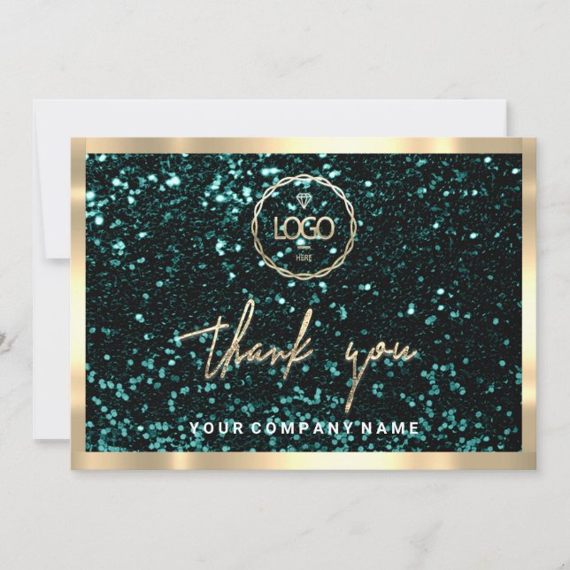 Invitation Merci Business Insertion Logo Gold Parties scintil (Devant)
