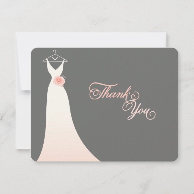 Invitation Merci chic élégant de Fête de la mariée de robe de (Devant)
