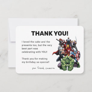 Invitation Merci d'anniversaire Avengers